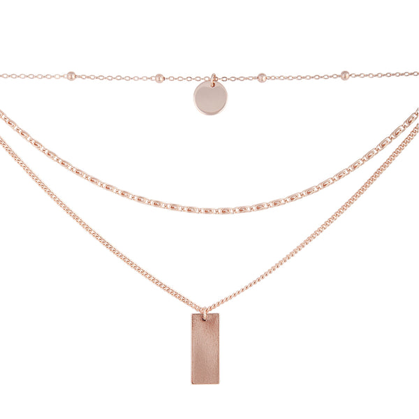 Gold Mixed Chain & Shape Layered Choker Necklace