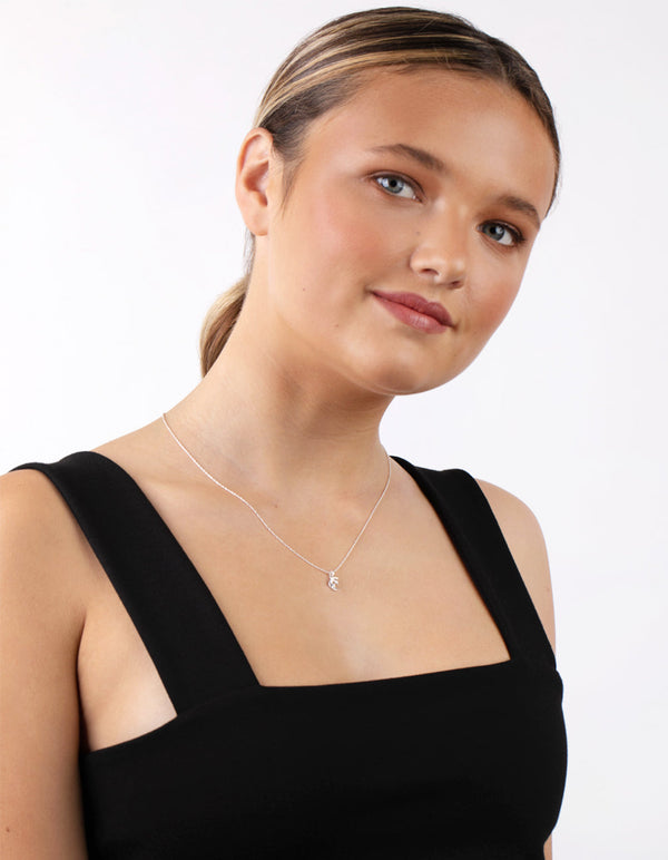 Sterling Silver Mini Moon Necklace