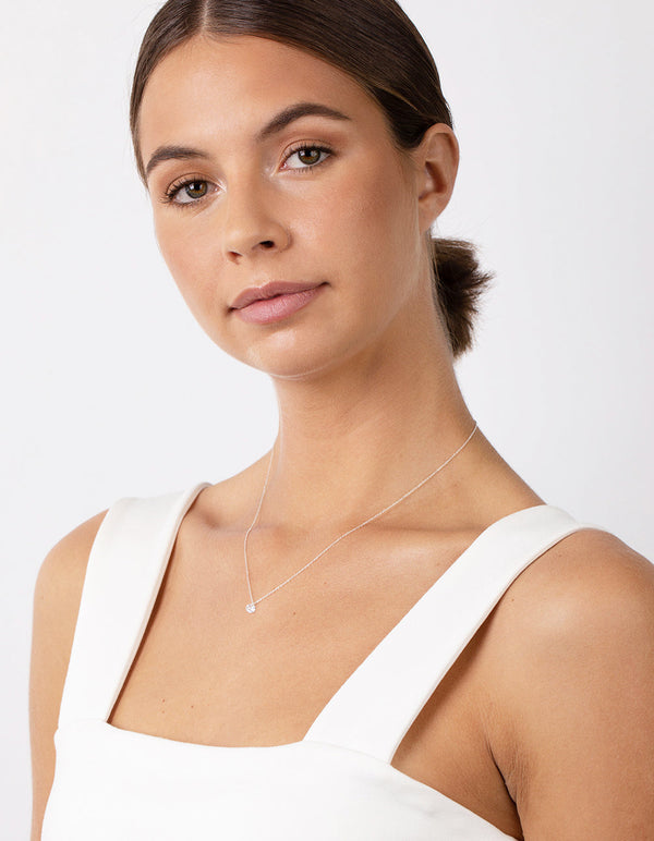 Sterling Silver Mini Cubic Zirconia Necklace