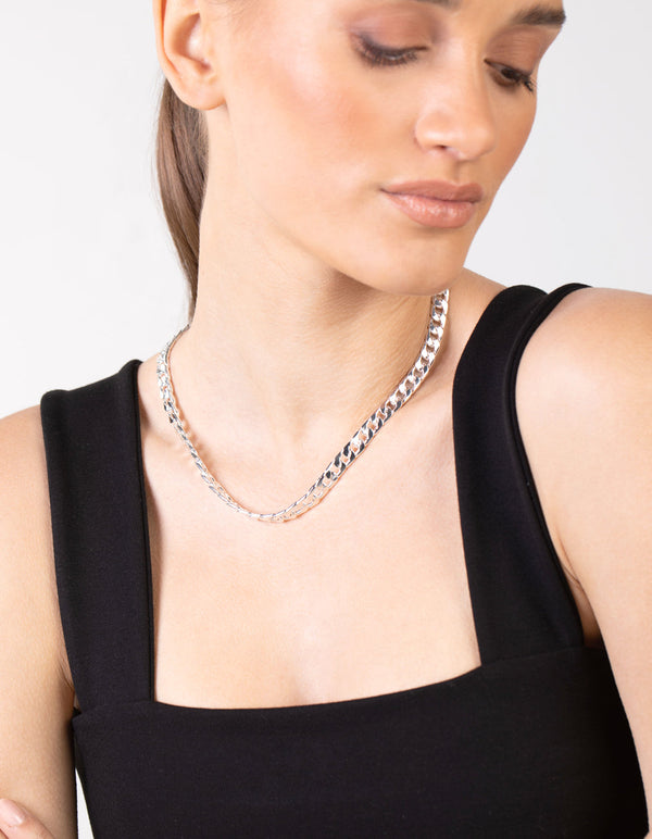 Silver 4 Multi Layered Pendant Necklace