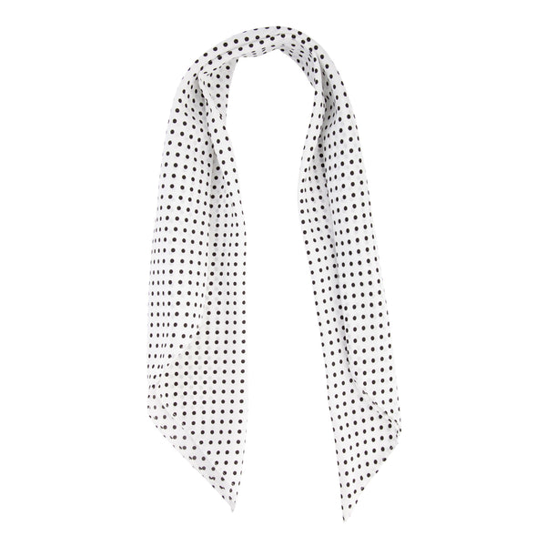 White Black Dot Square Bandana Hair Scarf