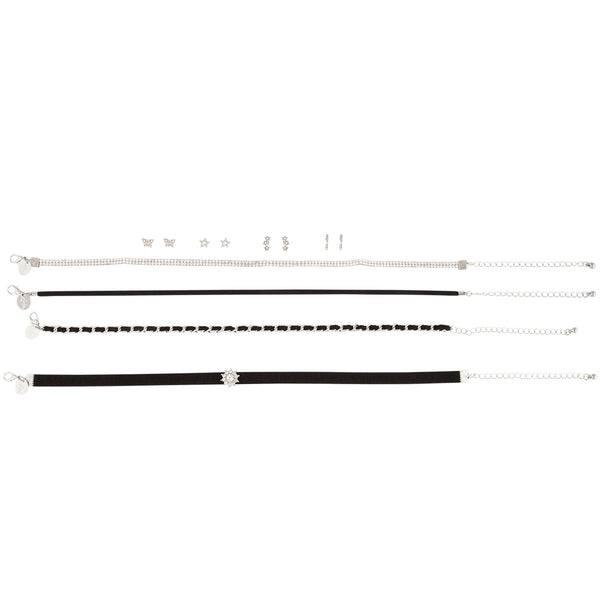 Black Rhodium Choker Earrings Set