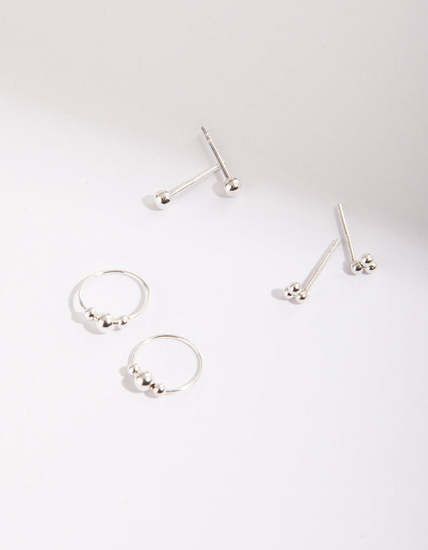 Sterling Silver Ball Mix Earring 3 Pack