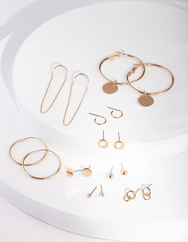 Gold Chain Drop Earring Pack