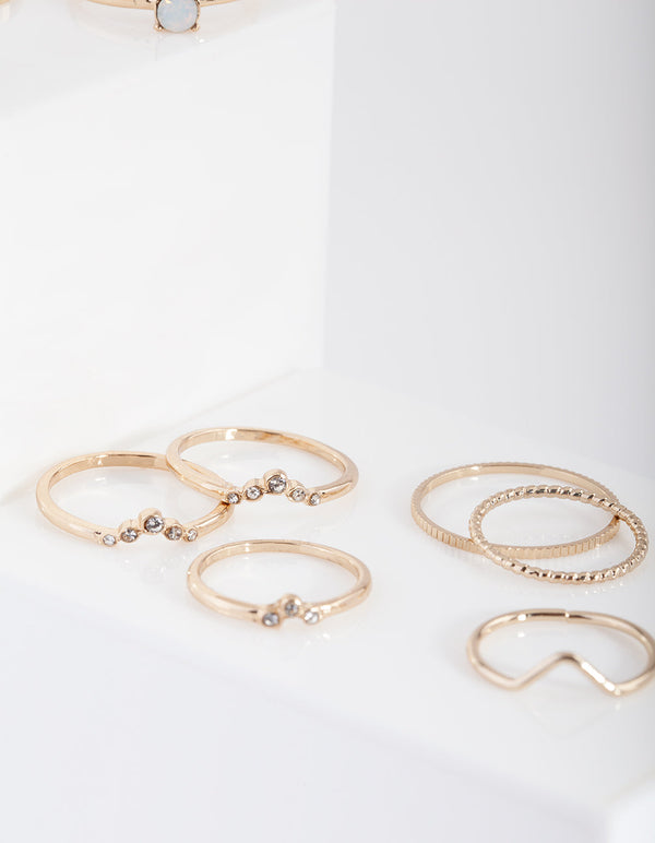 Gold Fine Moonstone Ring Pack