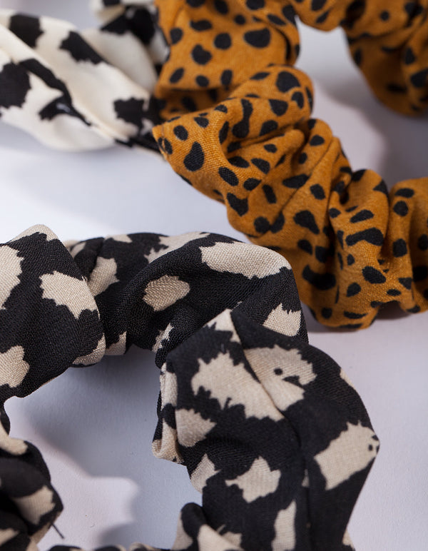 Mixed Leopard Scrunchie 3 Pack