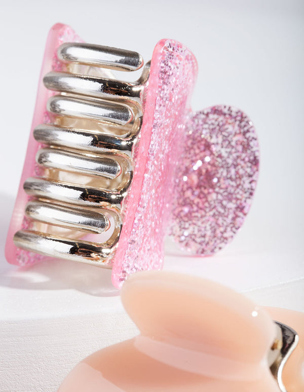 Pink Glitter Multi Leopard Clip Pack