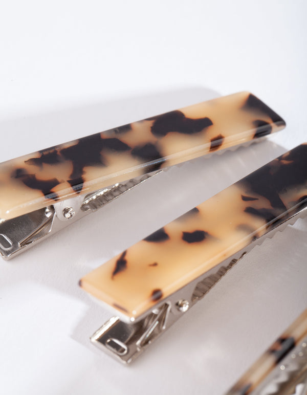 Milky Tortoiseshell Clip 4 Pack