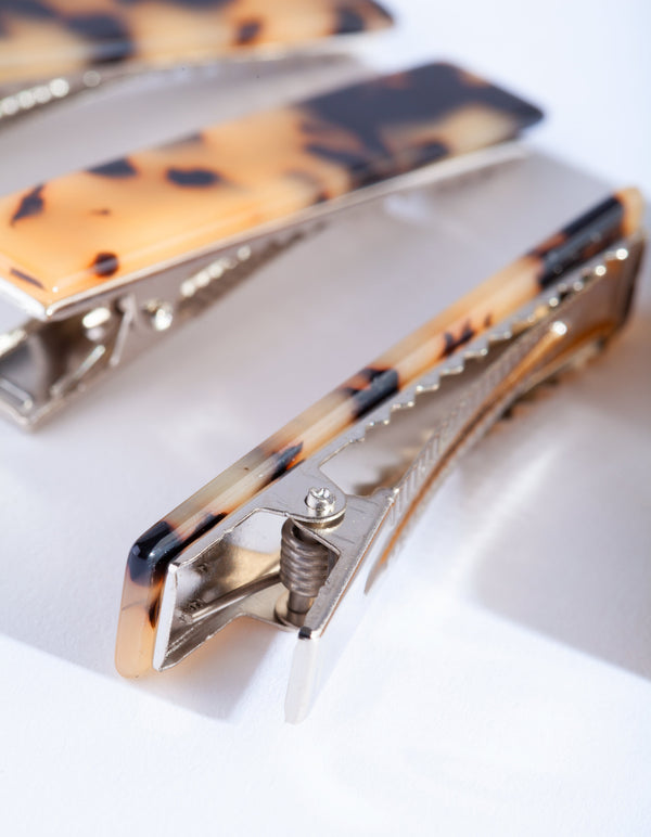 Milky Tortoiseshell Clip 4 Pack