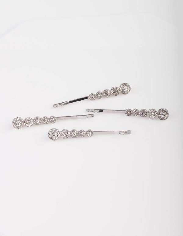 Graduated Diamante Stones Hair Pin Pack