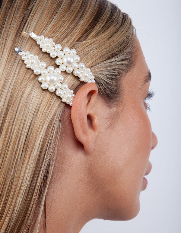 Pearl Cluster Hair Clip 2 Pack