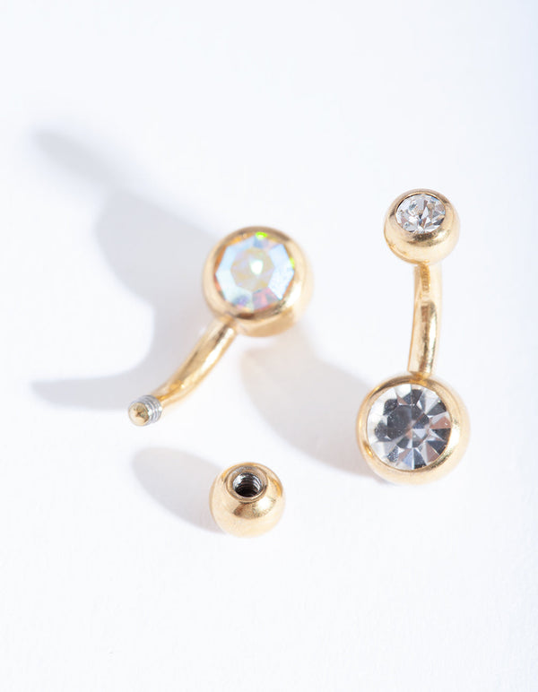 Gold Mini Belly Bar 2 Pack