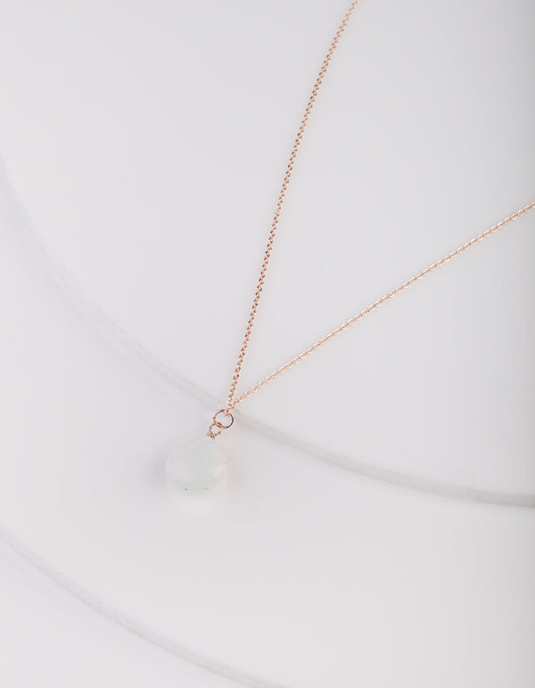 Moonstone Teardrop Rose Gold Necklace