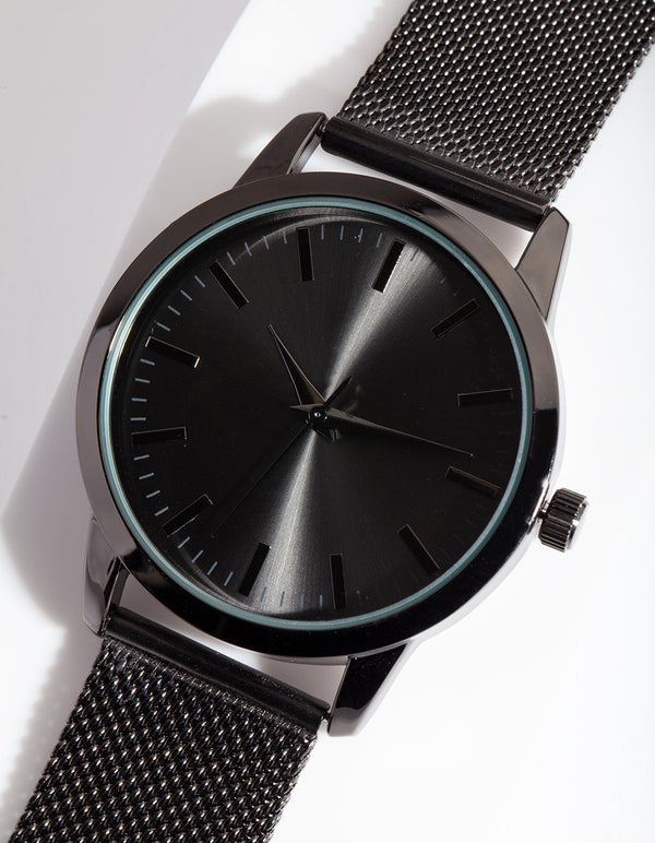 Gunmetal Sleek Mesh-Strap Watch