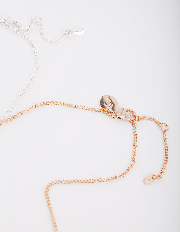 Mixed Metal Key Filigree Necklace