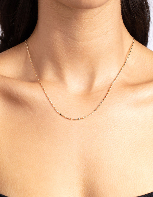 Gold 44cm Tab Chain Necklace
