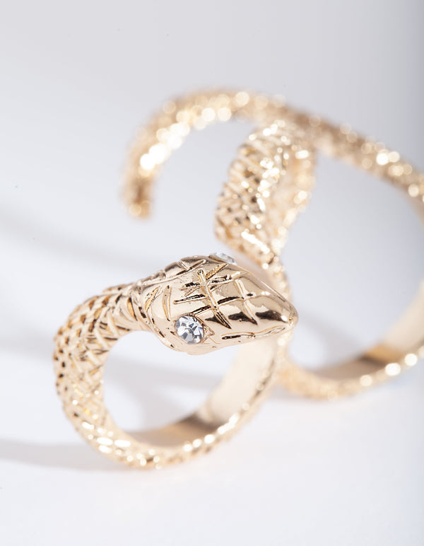 Gold Snake Multi Finger Ring