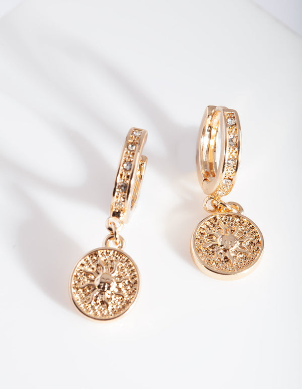 Gold Charm Huggie Earrings