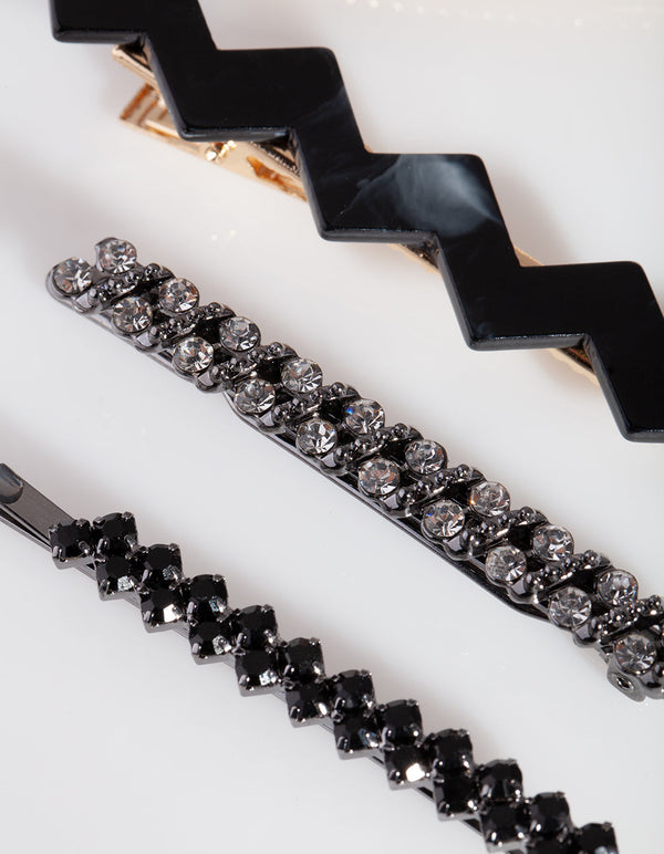 Mix & Match Black Acrylic Clip 4 Pack