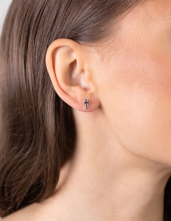 Silver Cross Hoop Earring Pack