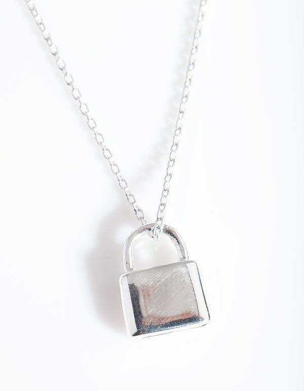 Sterling Silver Padlock Necklace