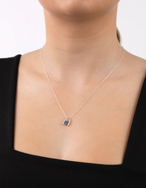 Sterling Silver Padlock Necklace