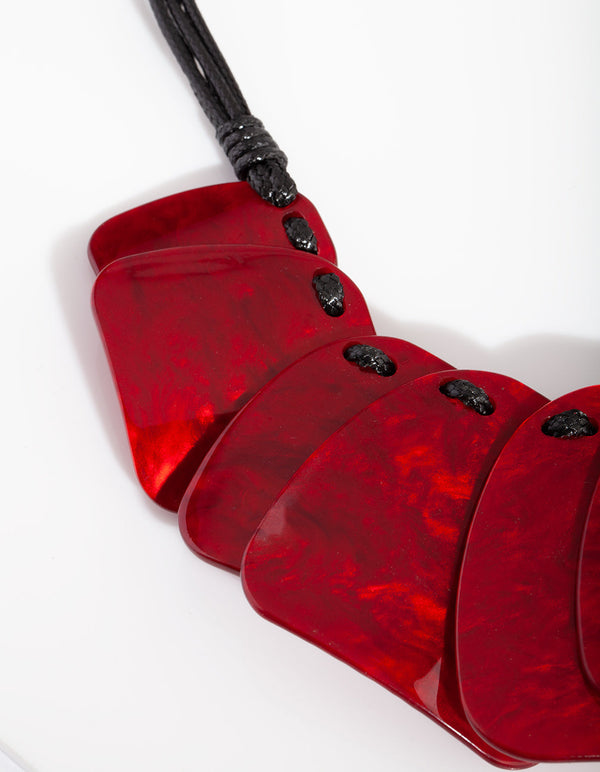 Red Acrylic Disc Necklace