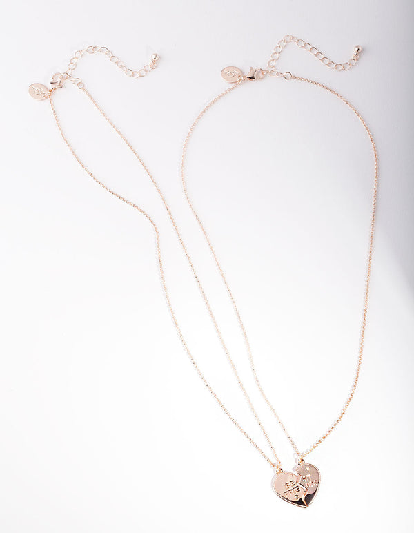 Rose Gold Best Friends Necklace 2 Pack