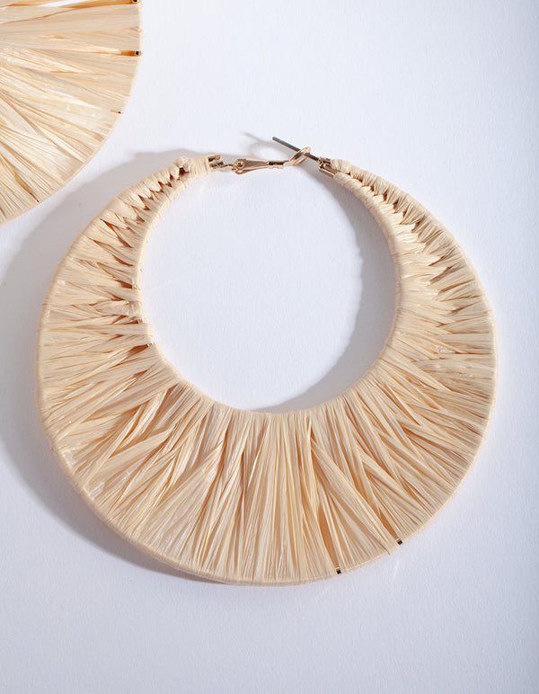 Raffia Oversized Hoop Earrings
