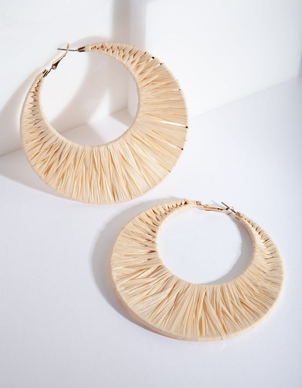 Raffia Oversized Hoop Earrings