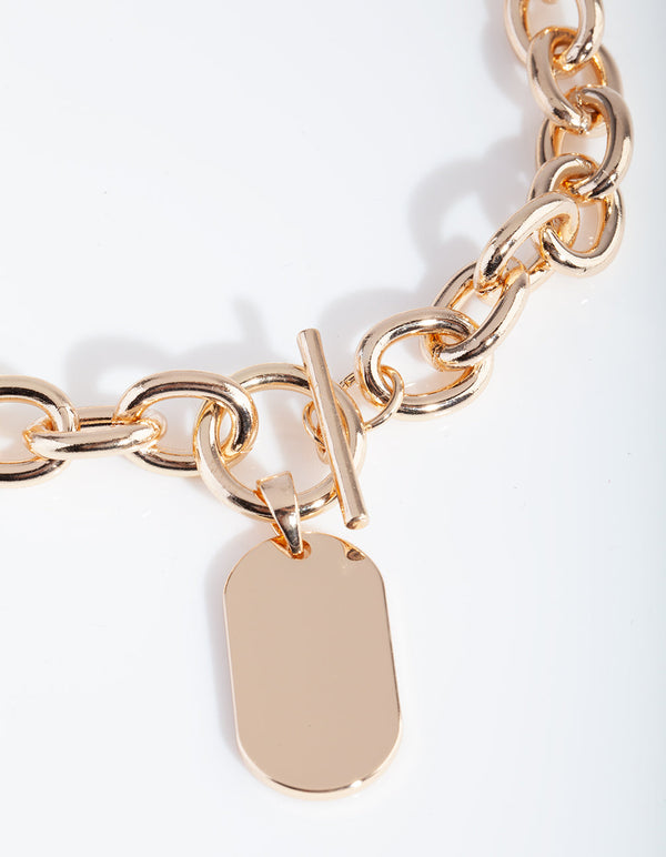 Thick Gold Chain Pendant Necklace