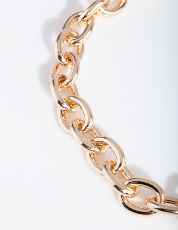 Thick Gold Chain Pendant Necklace