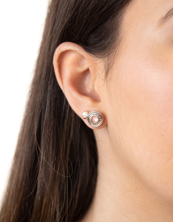 Rose Gold Big Stud Ear Pack