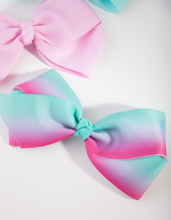 Dziecięca tkanina w małe kokardki w kolorze miętowym i różowym, 3 sztuki