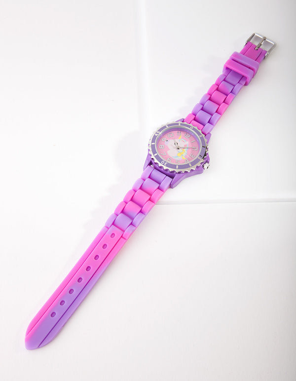 Kids Purple Unicorn Silicon Strap Watch
