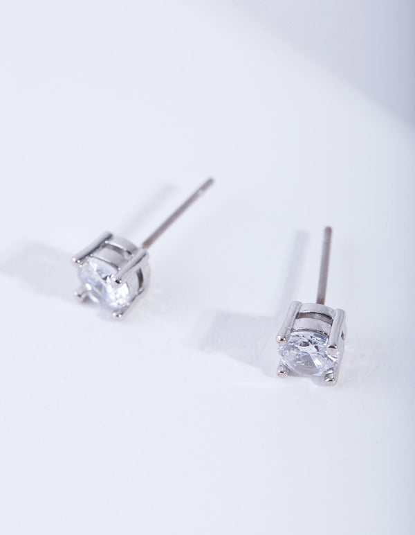 Cubic Zirconia Round Stud Earrings