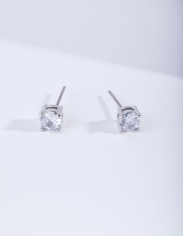 Cubic Zirconia Round Stud Earrings