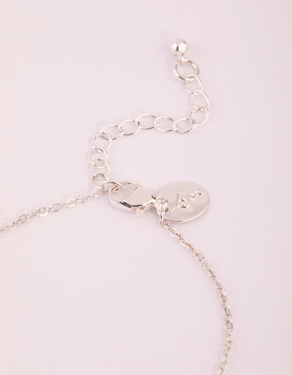 Silver Cubic Zirconia Necklace Bracelet and Earrings Set