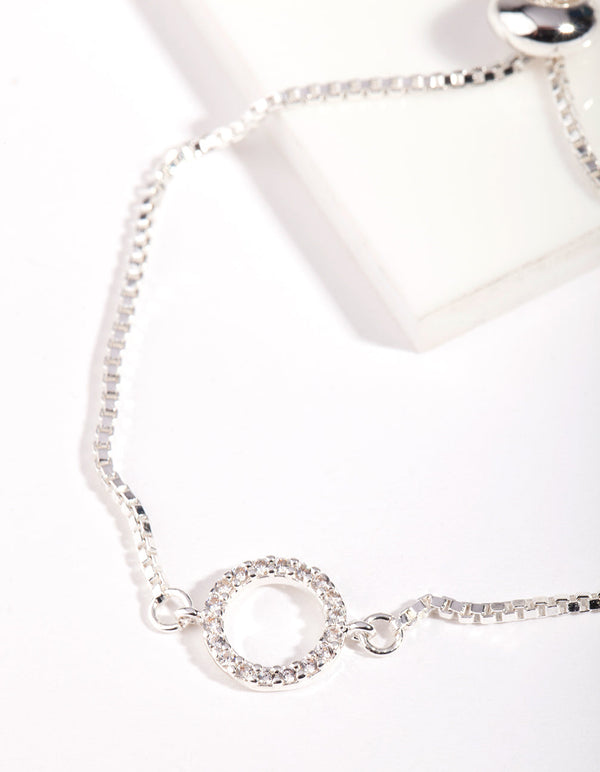 Silver Cubic Zirconia Circle Bracelet