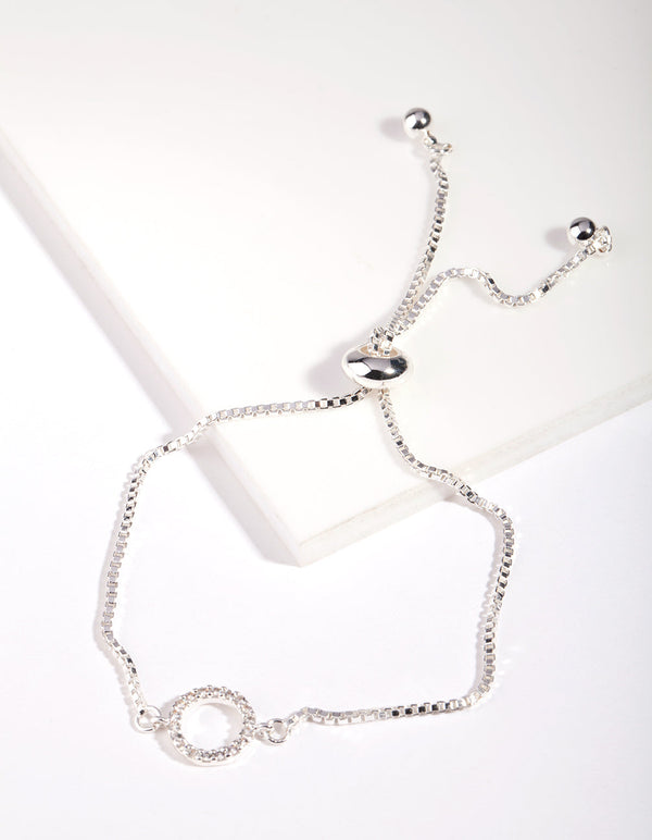 Silver Cubic Zirconia Circle Bracelet