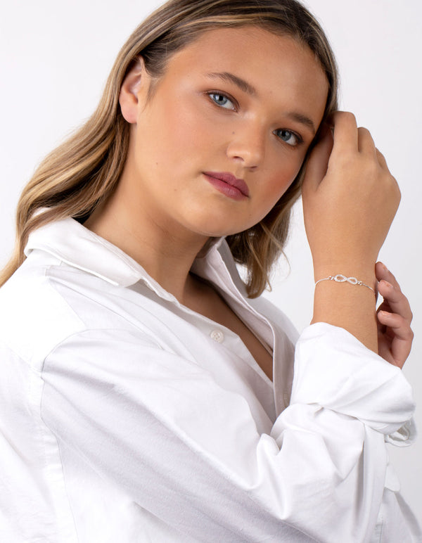Silver Infinity Diamante Bracelet