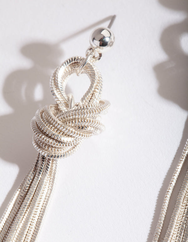 Silver Wrap Thread Earrings