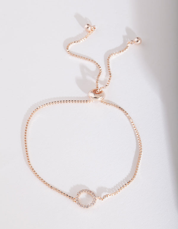Gold Diamante Circle Toggle Bracelet