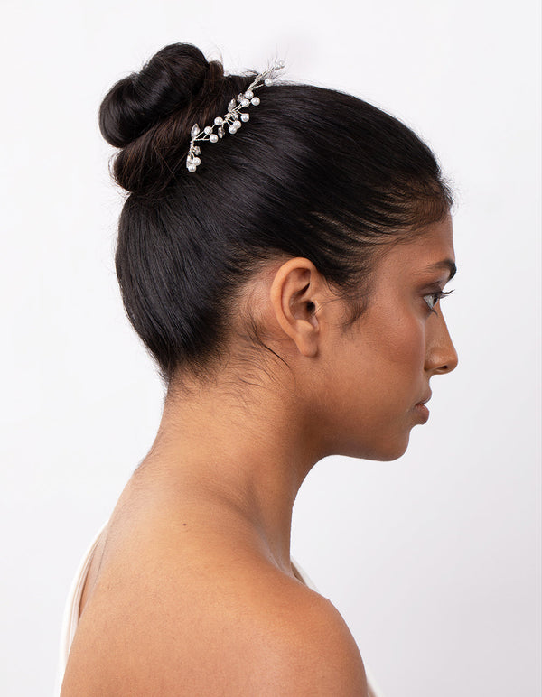 Silver Dainty Navette Hair Piece