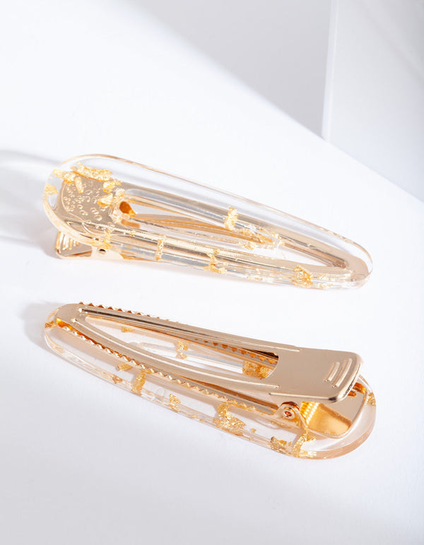 Gold Speckled Hair Clip 2 Pack