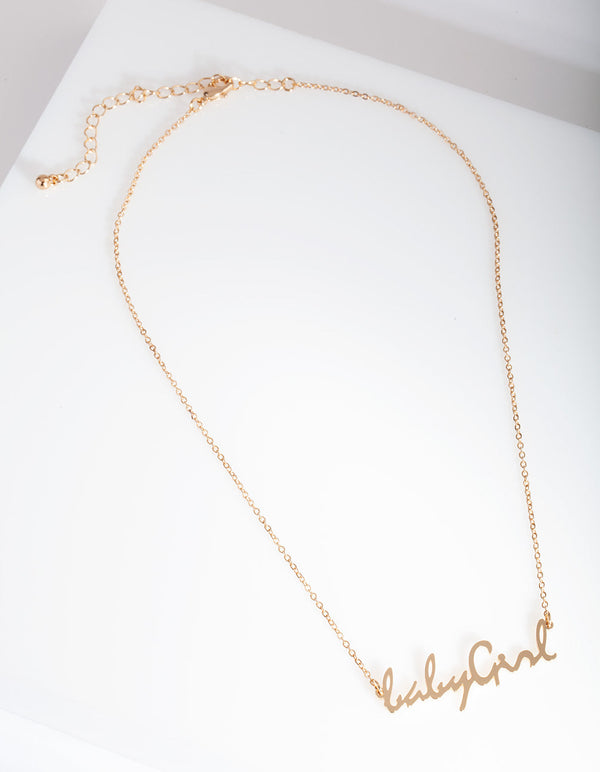Gold "Baby Girl" Charm Necklace