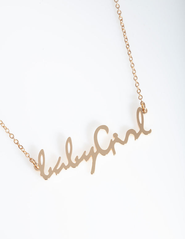 Gold "Baby Girl" Charm Necklace
