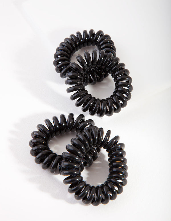 Czarne spirale do włosów Minis Pack 4