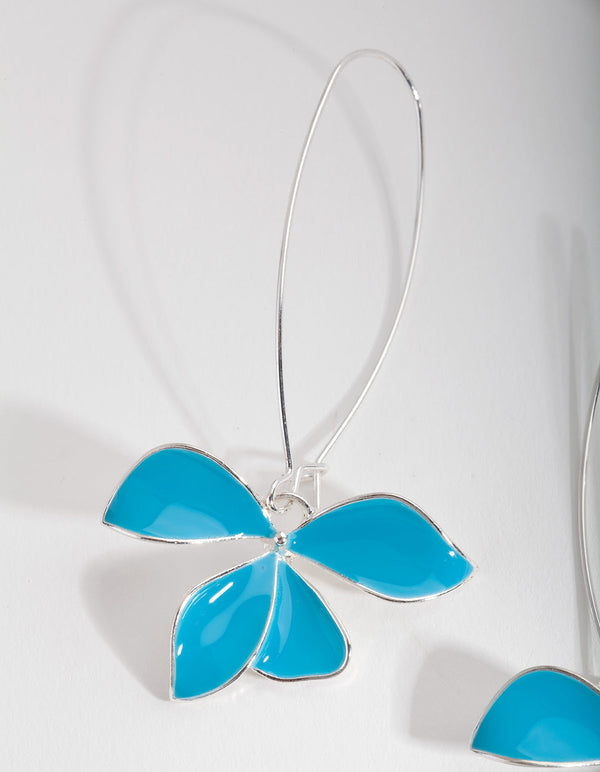 Blue Hoop Earrings