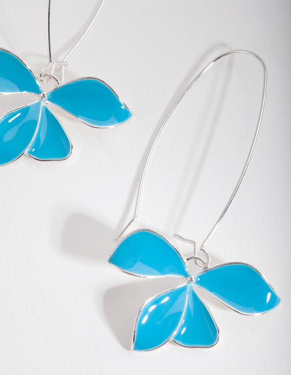 Blue Hoop Earrings